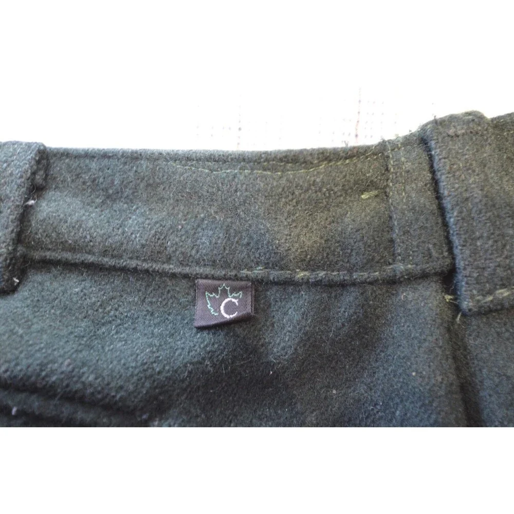 VTG Codet Heavy Wool Hunting Pants Green 44x27 Warm Winter Workwear Canada